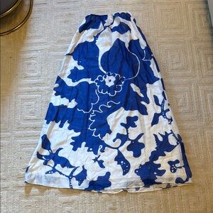Blue and White A-Line Skirt